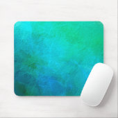 Aquamarine Green Blue Ice Abstrakte Kunst, Dichtun Mousepad (Mit Mouse)