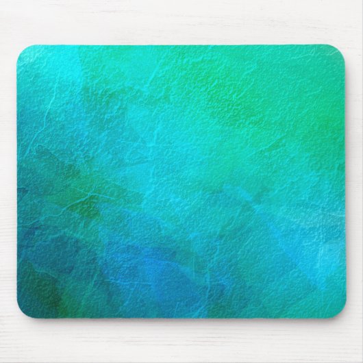 Aquamarine Green Blue Ice Abstrakte Kunst, Dichtun Mousepad (Vorne)