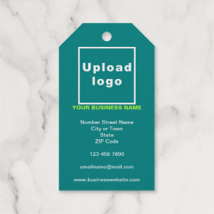 Aquamarine Green Business Brand on Foil Tag Geschenkanhänger