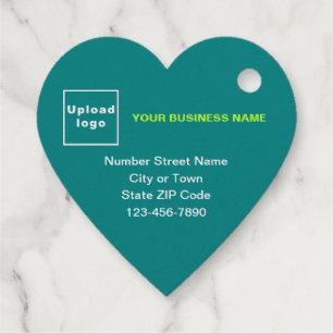 Aquamarine Green Business Brand on Heart Shape Foi Geschenkanhänger