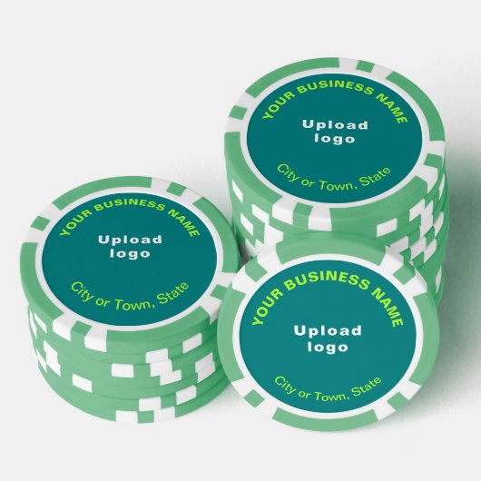 Aquamarine Green Business-Marke auf Poker-Chips Pokerchips (Stapel)