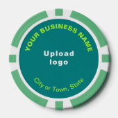 Aquamarine Green Business-Marke auf Poker-Chips Pokerchips (Vorderseite)