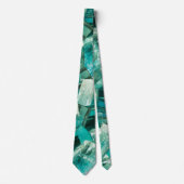Aquamarine Green Crystal Gemstone Lovers Neck Tie Krawatte (Vorderseite)