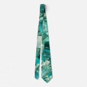 Aquamarine Green Crystal Gemstone Lovers Neck Tie Krawatte (Rückseite)