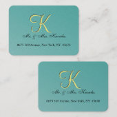 Aquamarine Green Fun Fab Hochzeit Visitenkarte (Vorne/Hinten)