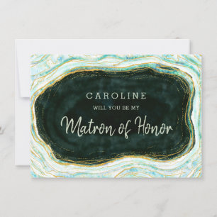 Aquamarine Green Geode Matron of Honor Vorschlag C