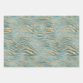 Aquamarine Green Gold Leopard Print Geschenkpapier Set (Vorderseite 3)