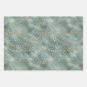 Aquamarine Green Gold Leopard Print Geschenkpapier Set (Vorderseite)