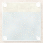 Aquamarine Green Gold Luxe Glam Glitzer Dots   Glasuntersetzer (Rückseite)