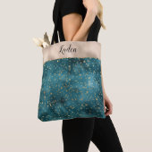 Aquamarine Green-Gold-Stars Tasche (Von Nahem)