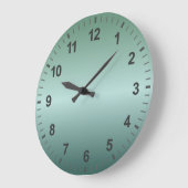 Aquamarine Green Gradient Minimal-Designnummern Große Wanduhr (Winkel)