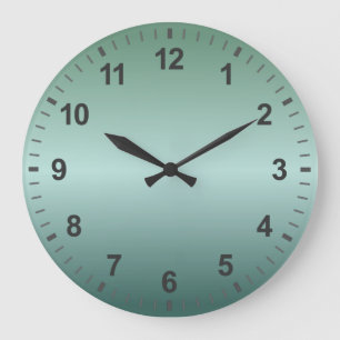 Aquamarine Green Gradient Minimal-Designnummern Große Wanduhr