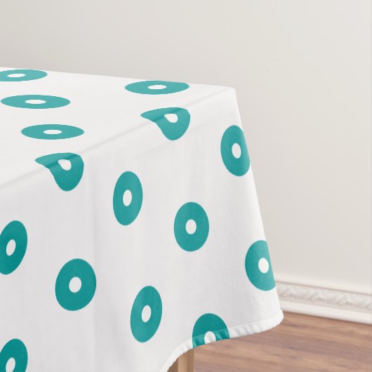 Aquamarine Green Polka Dots Tischdecke (Beispiel)