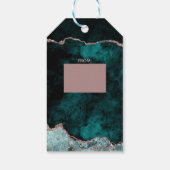 Aquamarine Green Rose Gold Agate Bridal Display Du Geschenkanhänger (Rückseite)