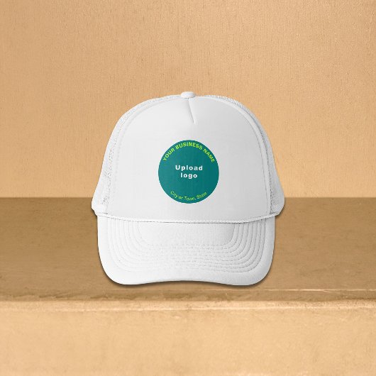 Aquamarine Green Round Business Brand auf Trucker Truckerkappe