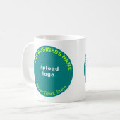 Aquamarine Green Round-Business-Marke für Tasse (Vorderseite Links)