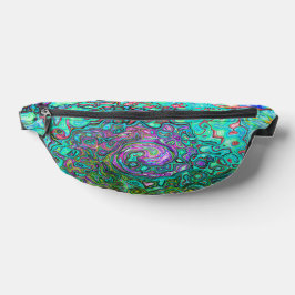 Aquamarine Groovy Abstrakt Retro Liquid Swirl Bauchtasche