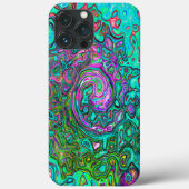 Aquamarine Groovy Abstrakt Retro Liquid Swirl Case-Mate iPhone Hülle (Rückseite)
