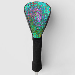 Aquamarine Groovy Abstrakt Retro Liquid Swirl Golf Headcover
