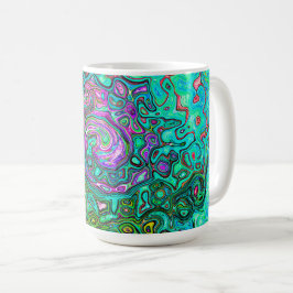 Aquamarine Groovy Abstrakt Retro Liquid Swirl Kaffeetasse