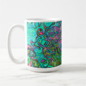 Aquamarine Groovy Abstrakt Retro Liquid Swirl Kaffeetasse (Links)