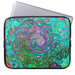 Aquamarine Groovy Abstrakt Retro Liquid Swirl Laptopschutzhülle