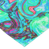 Aquamarine Groovy Abstrakt Retro Liquid Swirl Tischdecke (Schrägansicht)