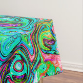 Aquamarine Groovy Abstrakt Retro Liquid Swirl Tischdecke (Beispiel)
