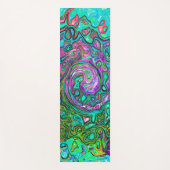 Aquamarine Groovy Abstrakt Retro Liquid Swirl Yogamatte (Vorderseite)