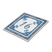 Aquamarine große Hausnummer Fliese (Seite)