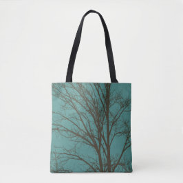 Aquamarine Grünbraune Baumzweige Tasche