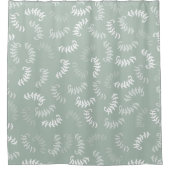 Aquamarine grüne botanische Blätter Duschvorhang (Vorderseite)