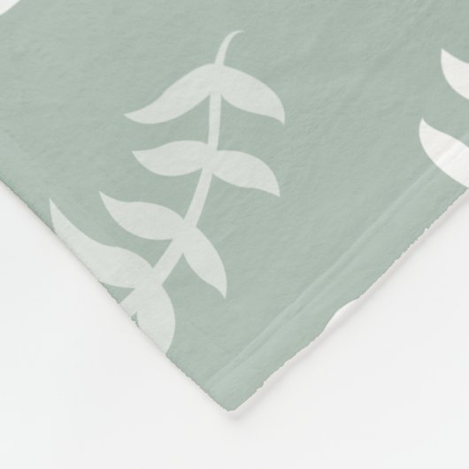 Aquamarine grüne botanische Blätter Fleecedecke (Ecke)