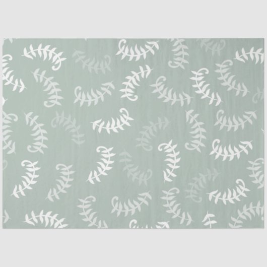 Aquamarine grüne botanische Blätter Seidenpapier (Vorderseite)