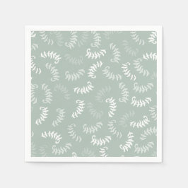 Aquamarine grüne botanische Blätter Serviette