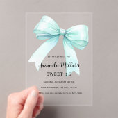 Aquamarine grüne Bugcreme Sweet 16 Acryleinladungen (Insitu (Handheld))