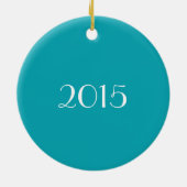 Aquamarine grüne Checkered Gymnastik mit Monogramm Keramik Ornament (Hinten)