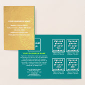 Aquamarine grüne Farbe - Firmenmarke auf der Foil Folienkarte (Anzeige)