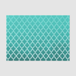 Aquamarine grüne Fleck-Farbe mit Quatrefoil Muster Seidenpapier