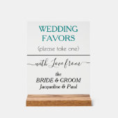 Aquamarine grüne Gastgeschenke Hochzeiten Typograf Acrylschild (Vorderseite)