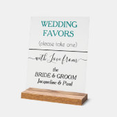 Aquamarine grüne Gastgeschenke Hochzeiten Typograf Acrylschild (Winkel)