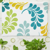 Aquamarine grüne gelbe Blumenküchen-Geschenke Handtuch (Gefaltet)