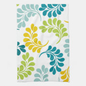 Aquamarine grüne gelbe Blumenküchen-Geschenke Handtuch (Vertikal)