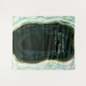 Aquamarine Grüne Geode Hochzeitskabine - Hintergru Wandteppich (Vorderseite (Horizontal))