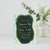 Aquamarine Grüne/Gold Agate-Marmorbühnen-Partnerin Einladung (Stehend Vorderseite)