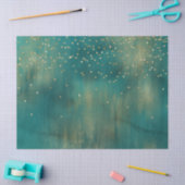 Aquamarine grüne Goldglanzpunkte Seidenpapier (Basteln)