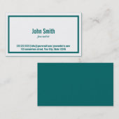 Aquamarine grüne Grenzjournalist-Geschäfts-Karte Visitenkarte (Vorne/Hinten)