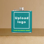 Aquamarine grüne Handelsmarke auf Vinyl-Wrapped Fl Flachmann