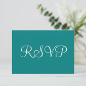 Aquamarine Grüne Hochzeit RSVP (Stehend Vorderseite)