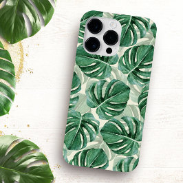 Aquamarine grüne Monstera-Blätter Case-Mate iPhone 14 Pro Max Hülle